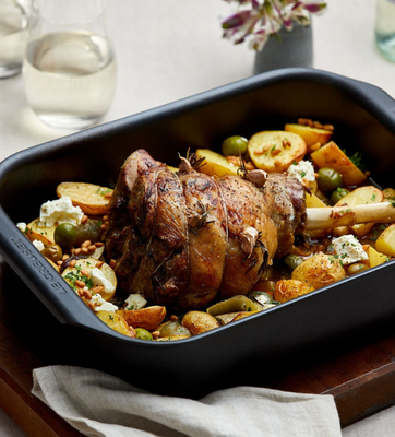Leg of Lamb with Feta, Olives and Fennel
